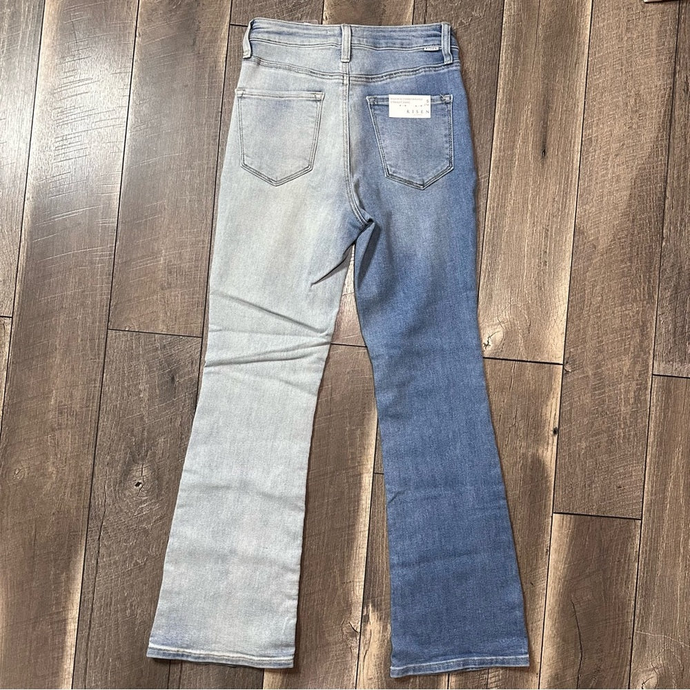 Risen Hi Rise Combo Washed Straight Leg Jeans