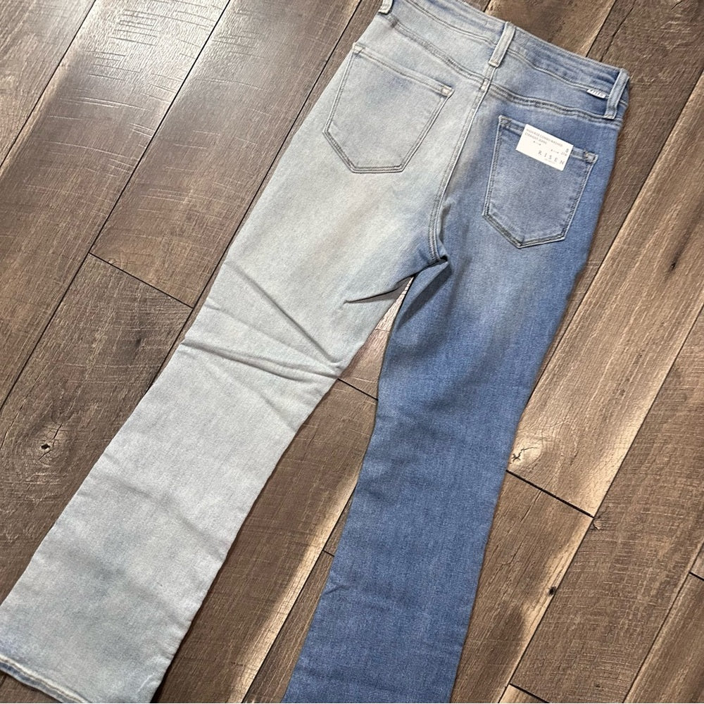 Risen Hi Rise Combo Washed Straight Leg Jeans