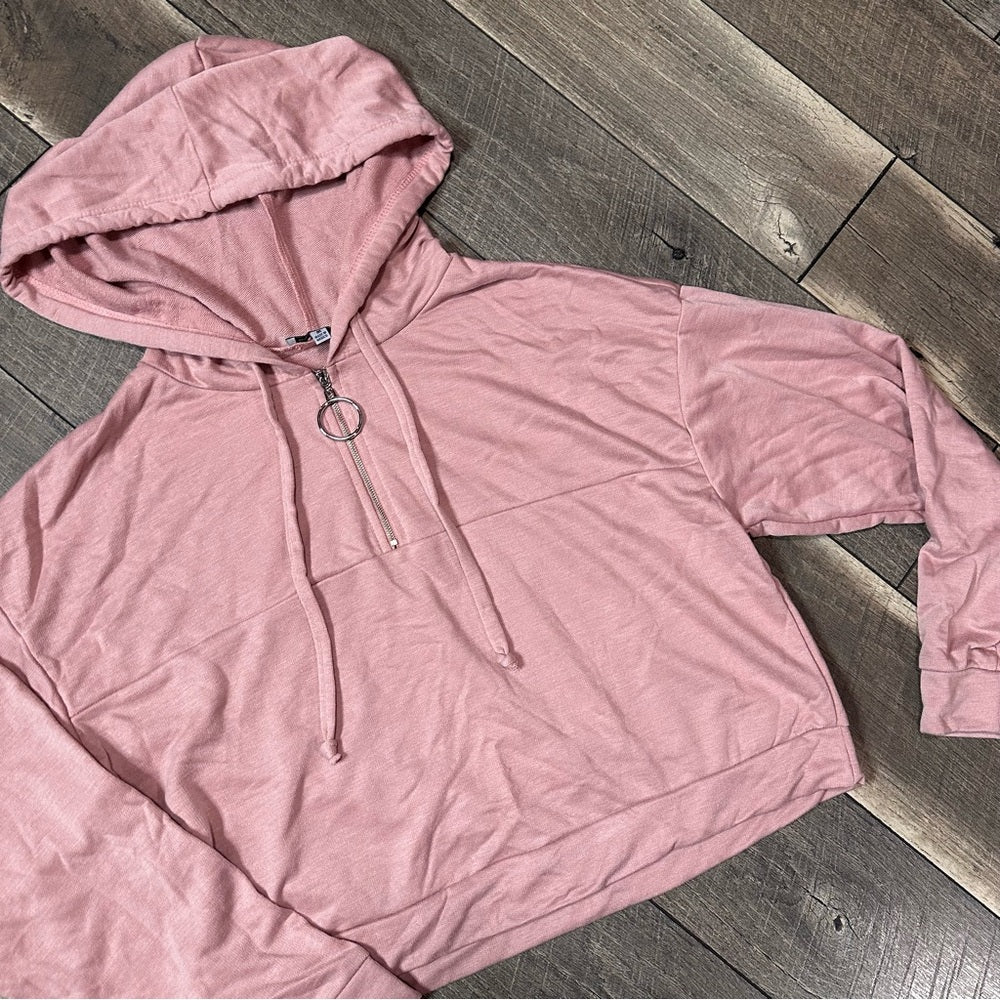 White Birch Hooded 1/2 Zip Pullover