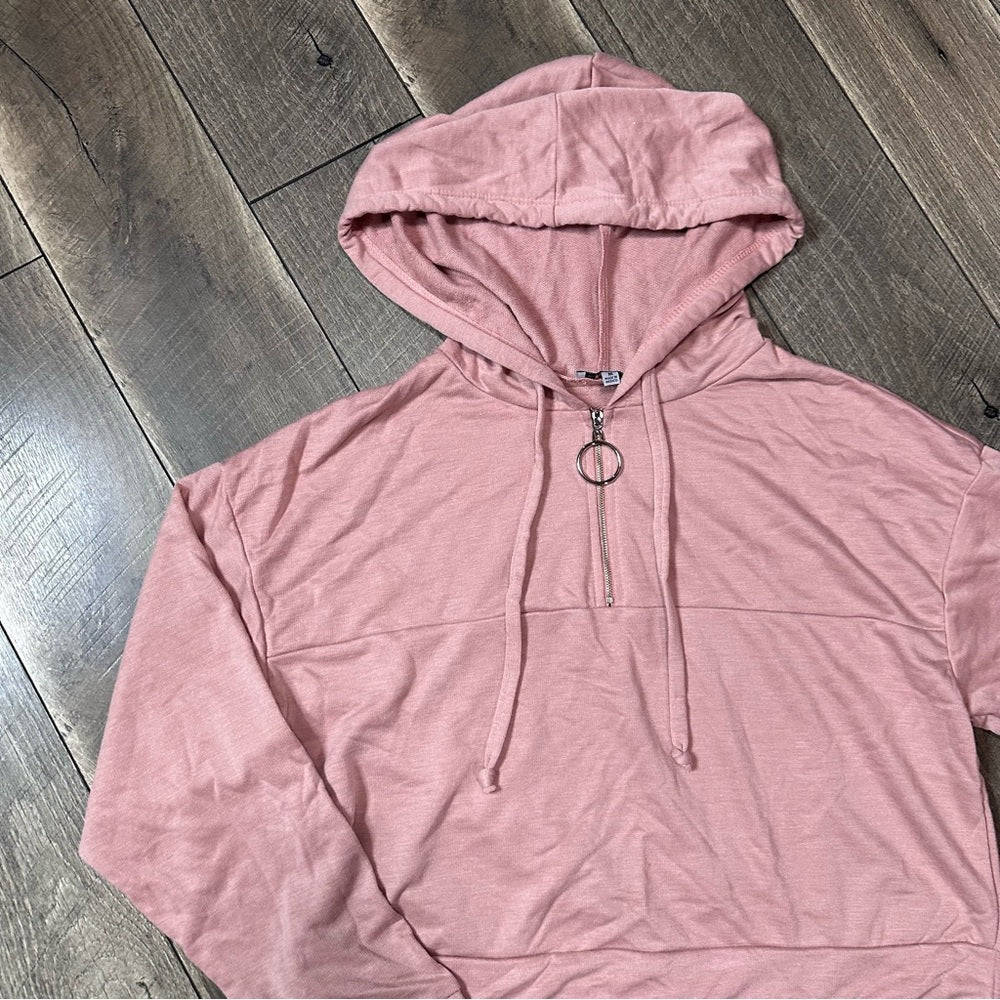 White Birch Hooded 1/2 Zip Pullover