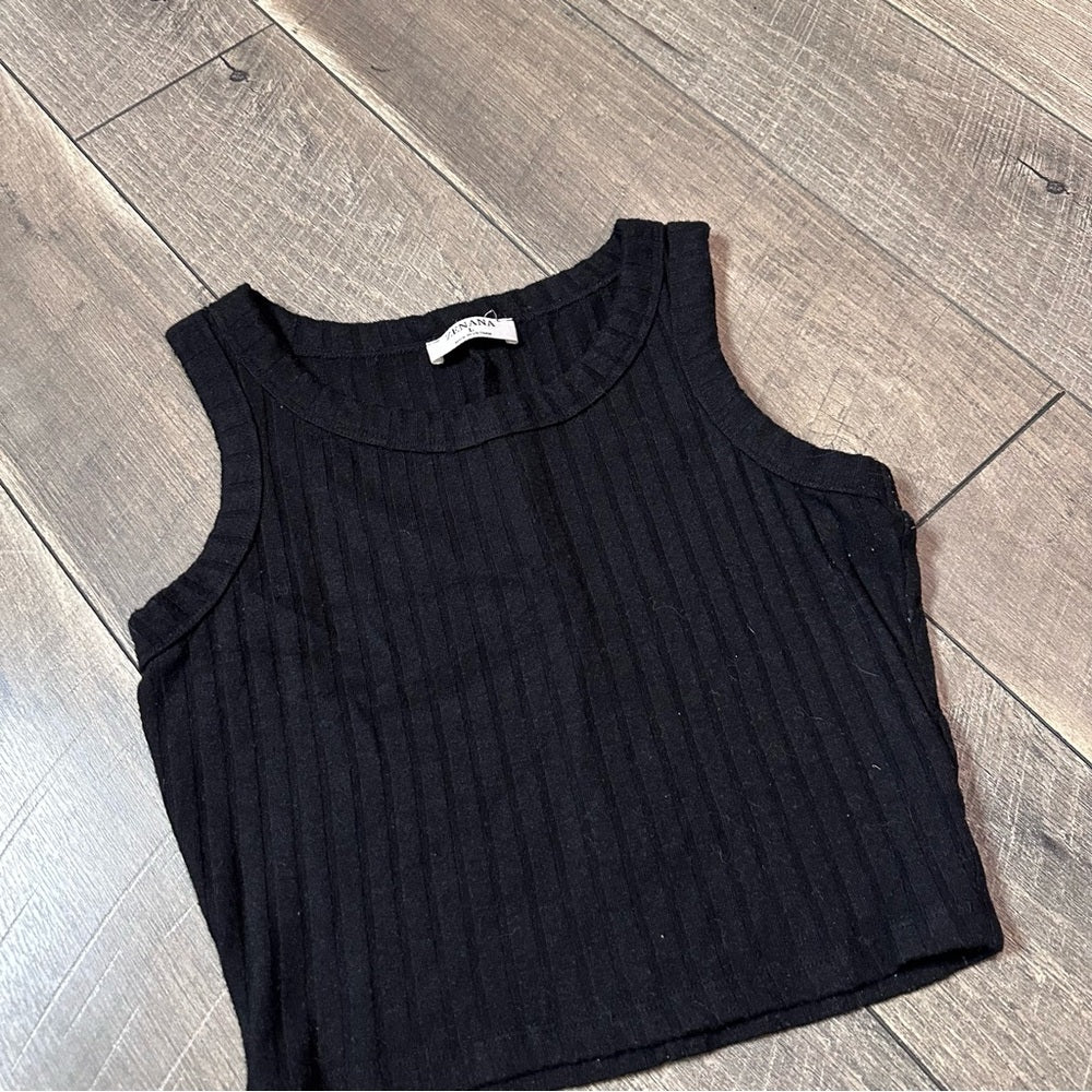 Zenana Black Crop Soft & Stretchy Tank Top