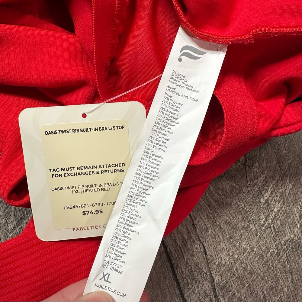 Fabletics Ribbed Twist Open Back Long Sleeve Workout Top