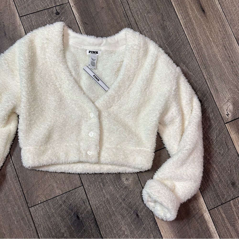 PINK Victoria’s Secret Fuzzy Stretchy Crop Sweater