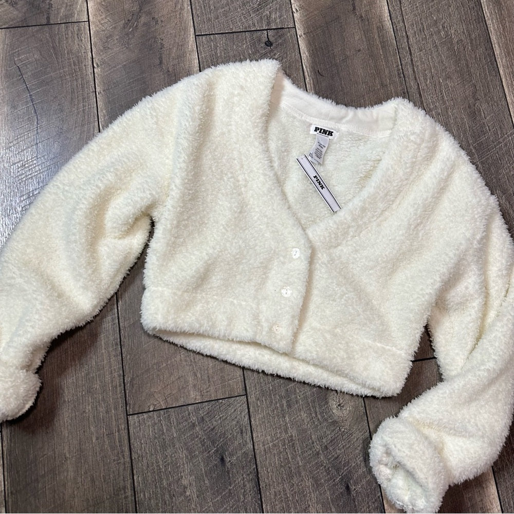 PINK Victoria’s Secret Fuzzy Stretchy Crop Sweater