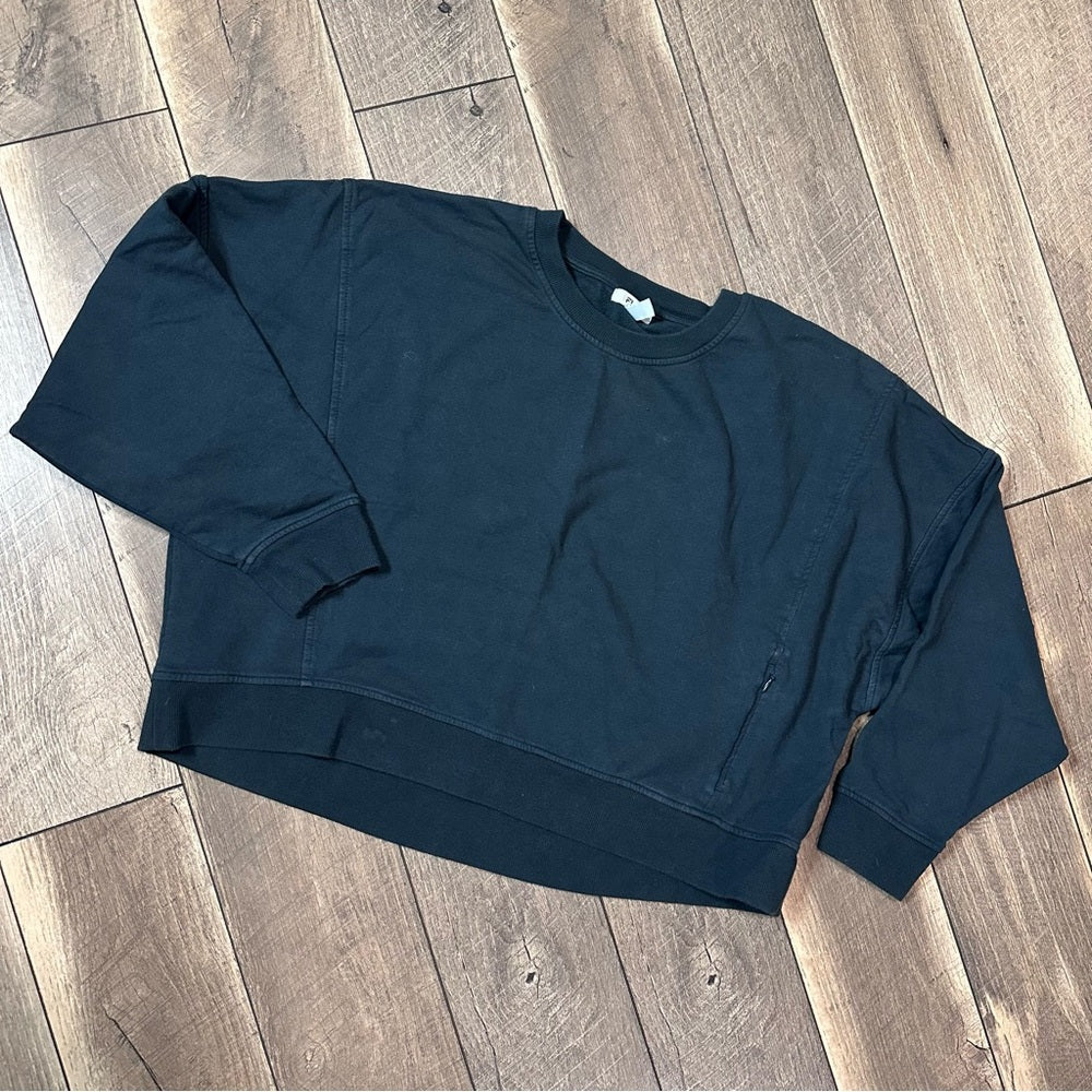 Flx Teal Crop Pullover Sweatshirt