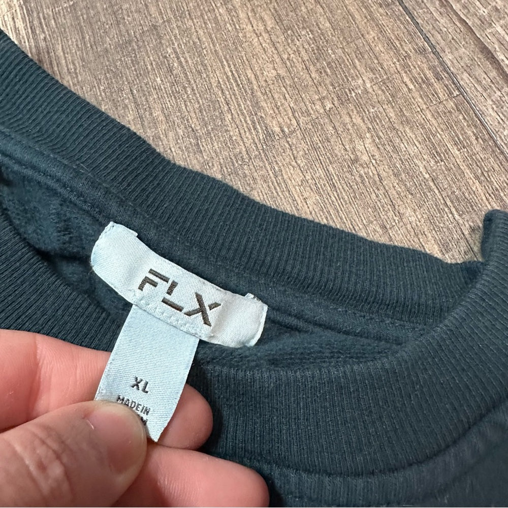 Flx Teal Crop Pullover Sweatshirt