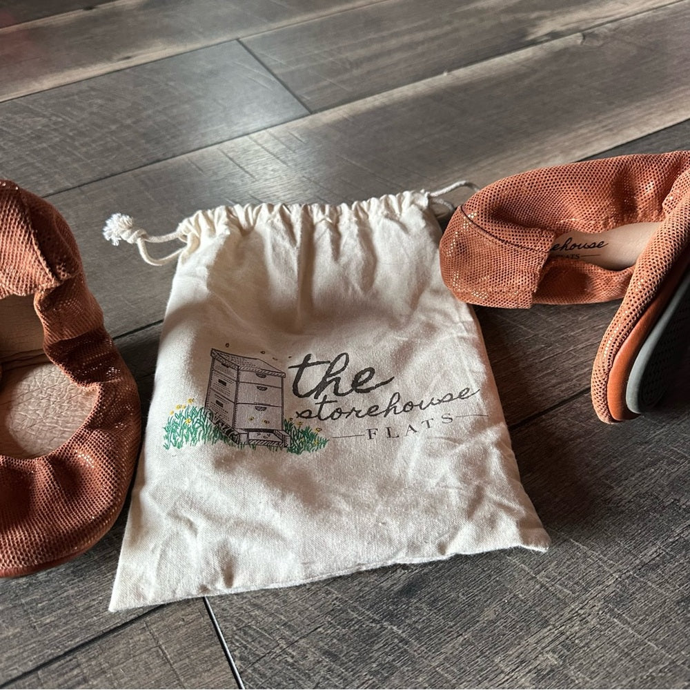 The Storehouse Peach Shimmer Flats