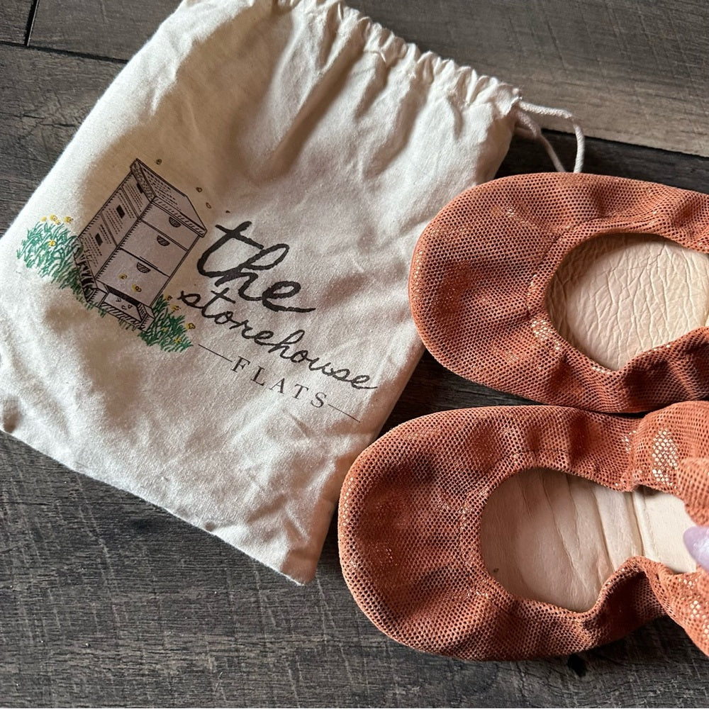 The Storehouse Peach Shimmer Flats