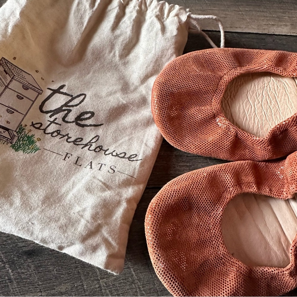 The Storehouse Peach Shimmer Flats