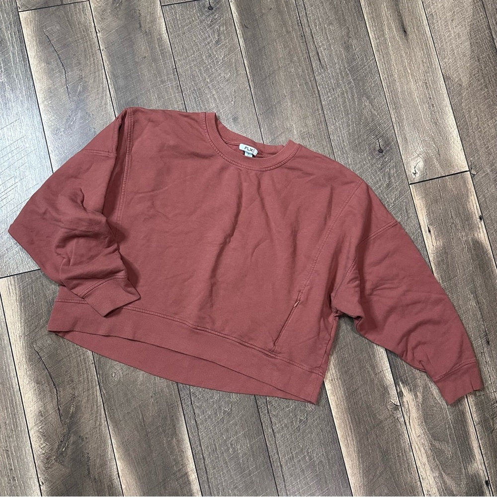 Flx Mauve Crop Pullover Sweatshirt
