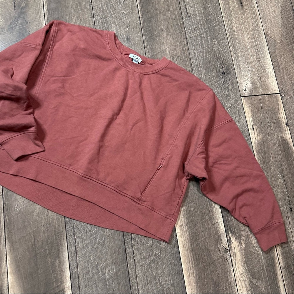 Flx Mauve Crop Pullover Sweatshirt