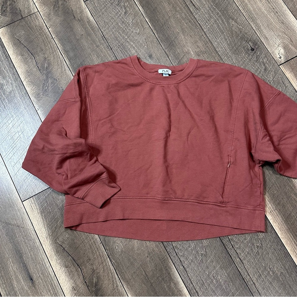 Flx Mauve Crop Pullover Sweatshirt