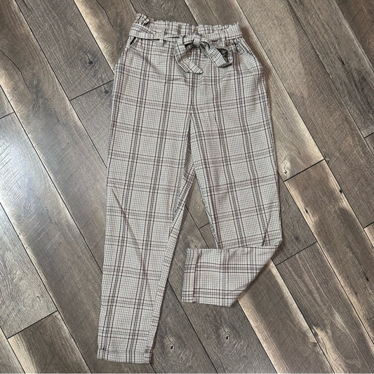 So Plaid Tie Waist Pants