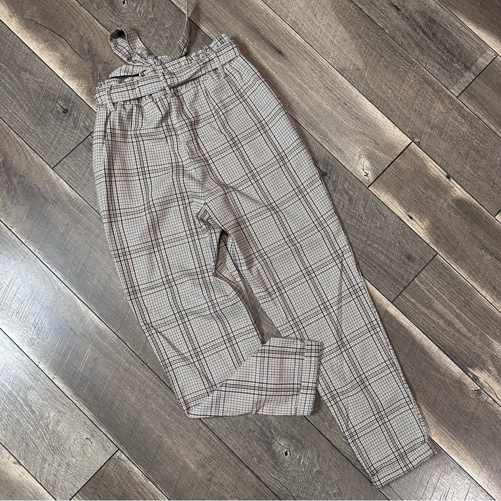 So Plaid Tie Waist Pants