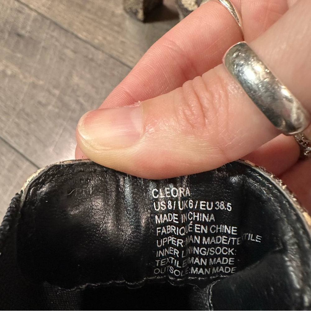 Shoedazzle Snakeskin Ankle High Heel Platform Booties