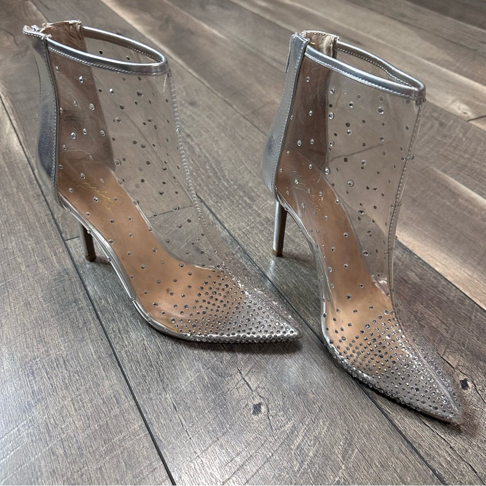 Thaila Sodi Rubii Vinyl Rhinestone Studded Booties