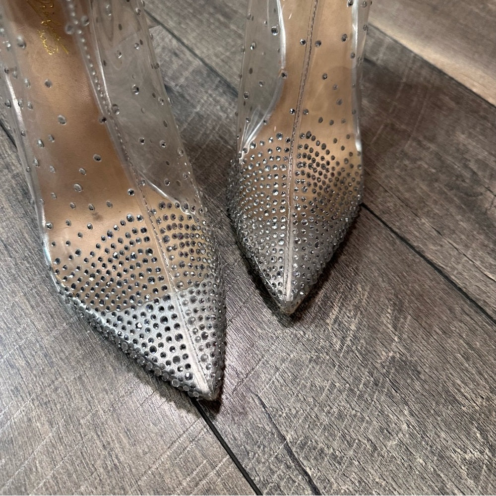 Thaila Sodi Rubii Vinyl Rhinestone Studded Booties