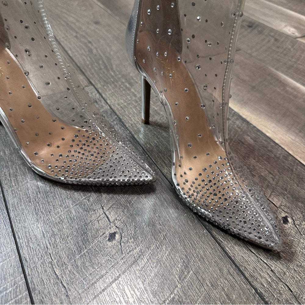 Thaila Sodi Rubii Vinyl Rhinestone Studded Booties