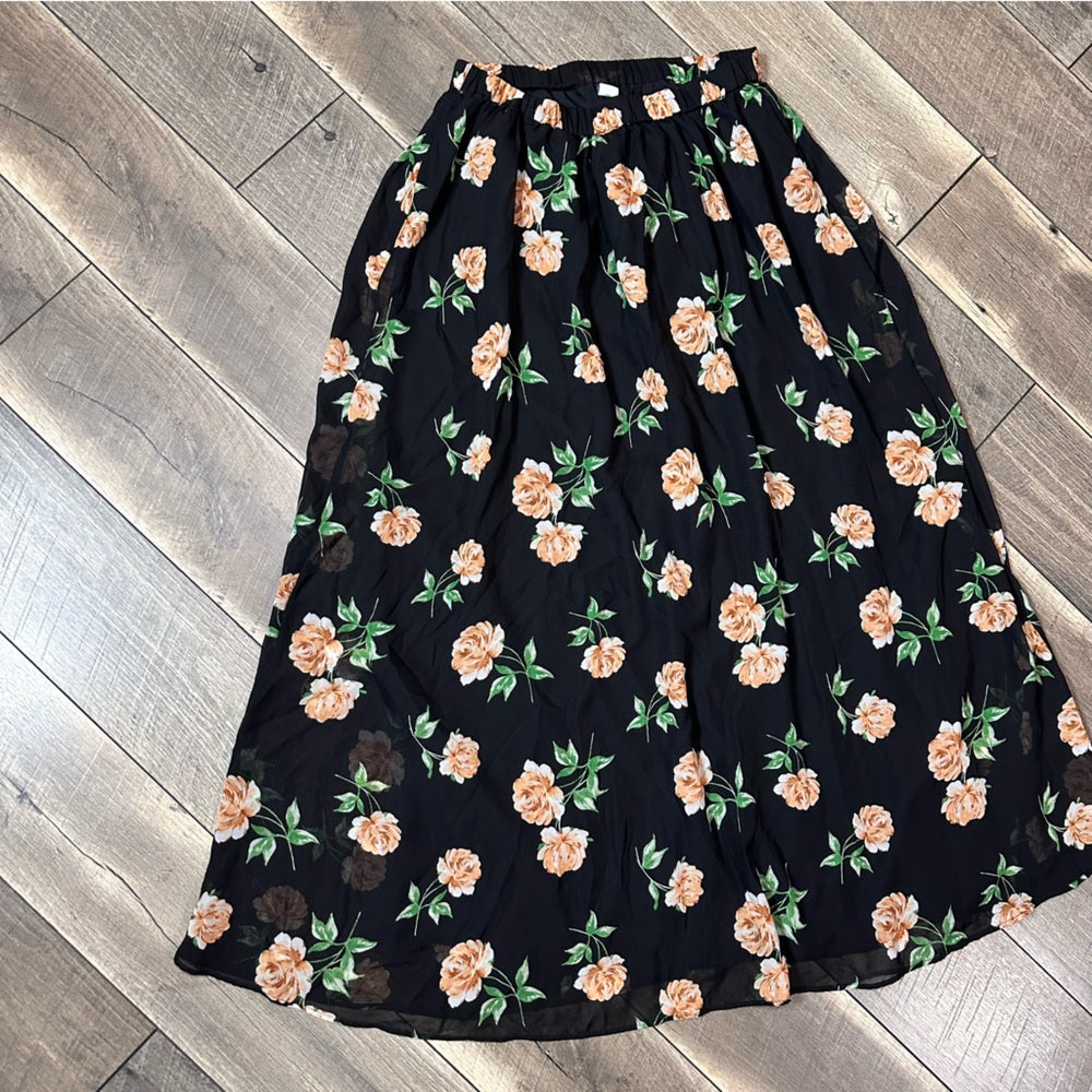 Old Navy Floral Lined Maxi Skirt