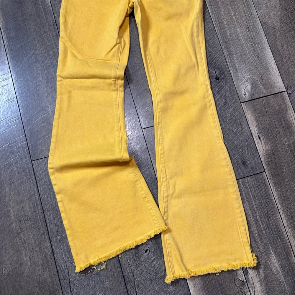 Zenana Yellow Hi Rise Flares