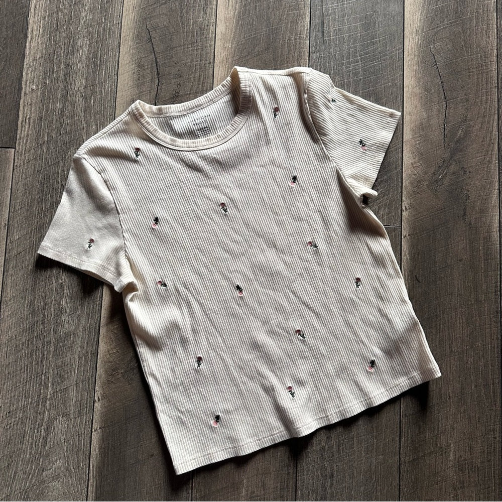 American Eagle Floral Short Sleeve Baby Tee