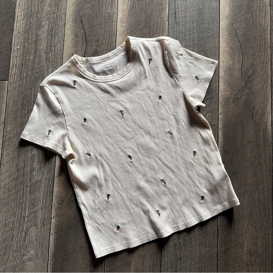 American Eagle Floral Short Sleeve Baby Tee