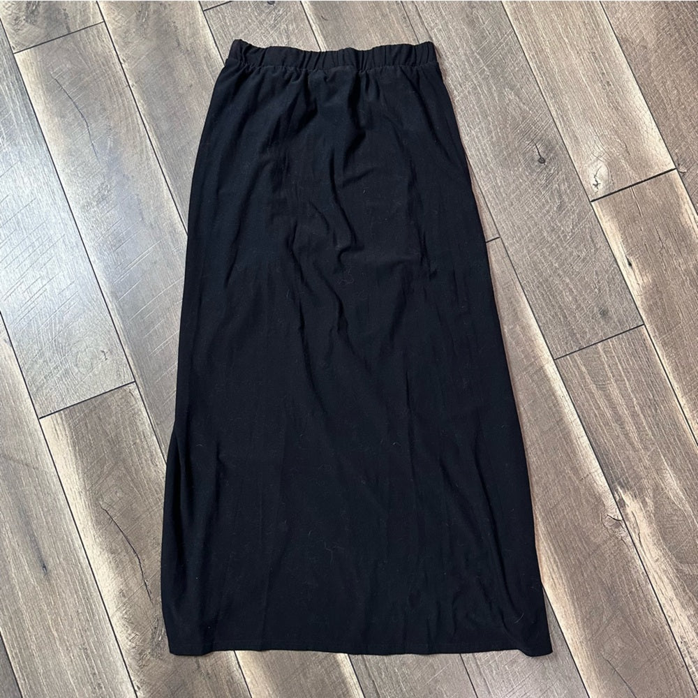 No Comment Black Buttery Soft Cinch Front Skirt