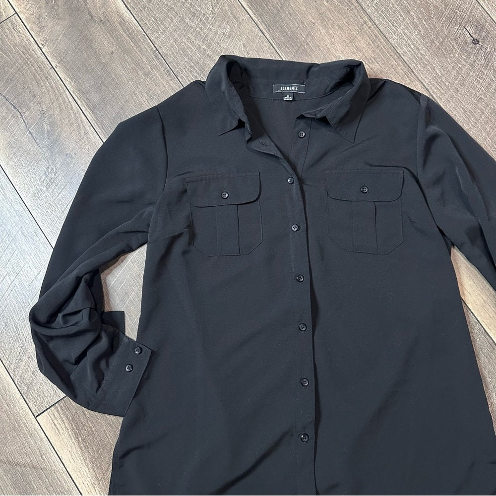 Elementz Black Button Down