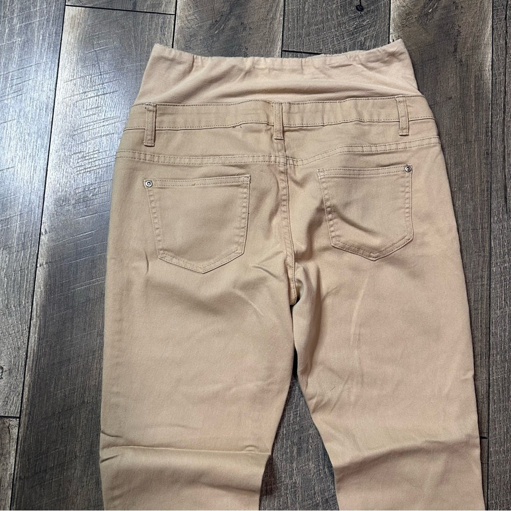Hybrid & Company Tan Bootcut Maternity Pants