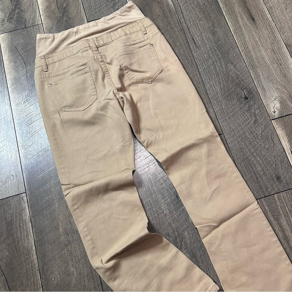 Hybrid & Company Tan Bootcut Maternity Pants