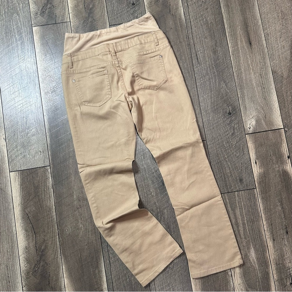 Hybrid & Company Tan Bootcut Maternity Pants