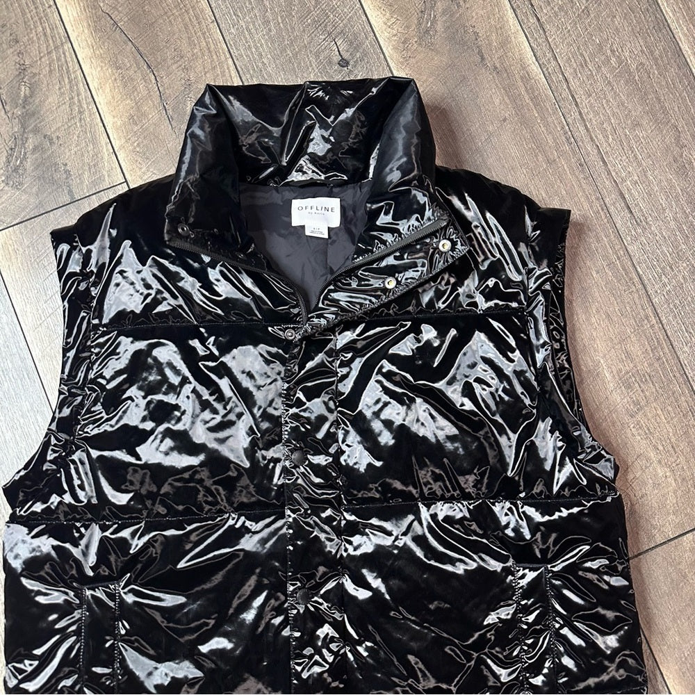 Aerie Offline Black Puffer Vest