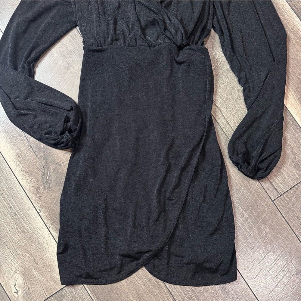 Boohoo Plunge V Black Soft & Stretchy Dress