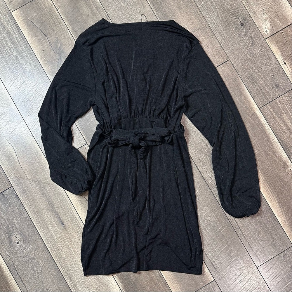 Boohoo Plunge V Black Soft & Stretchy Dress
