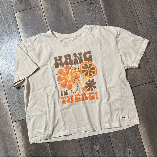 Life Is Good Kitty Crop Oversized Tee