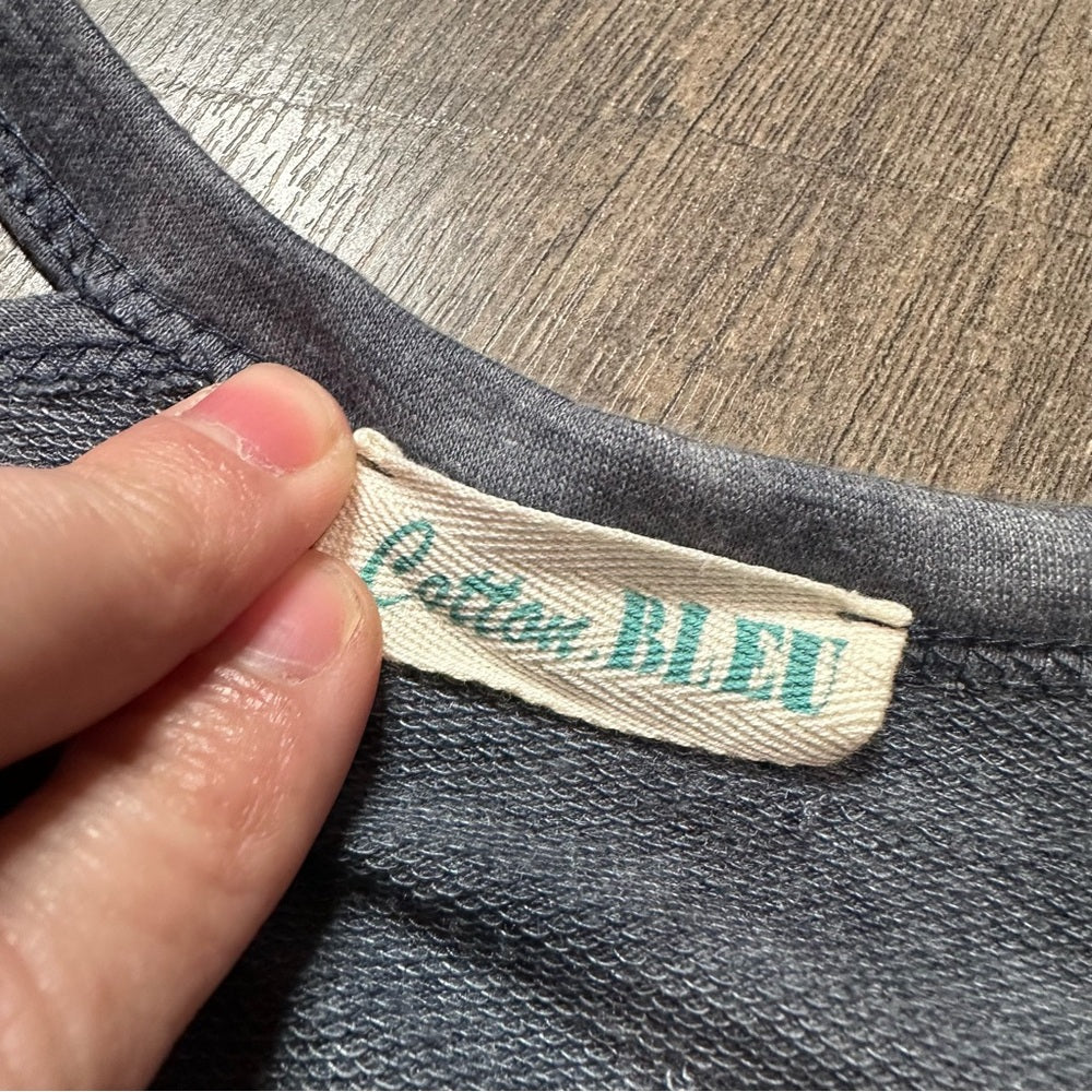 Cotton Bleu Tie Dye Cold Shoulder Pullover