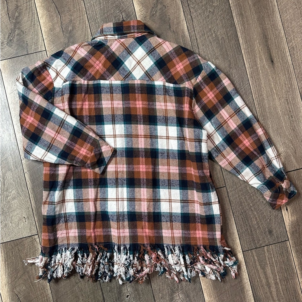 Thrill Jeans Plaid Flannel Button Down Shacket