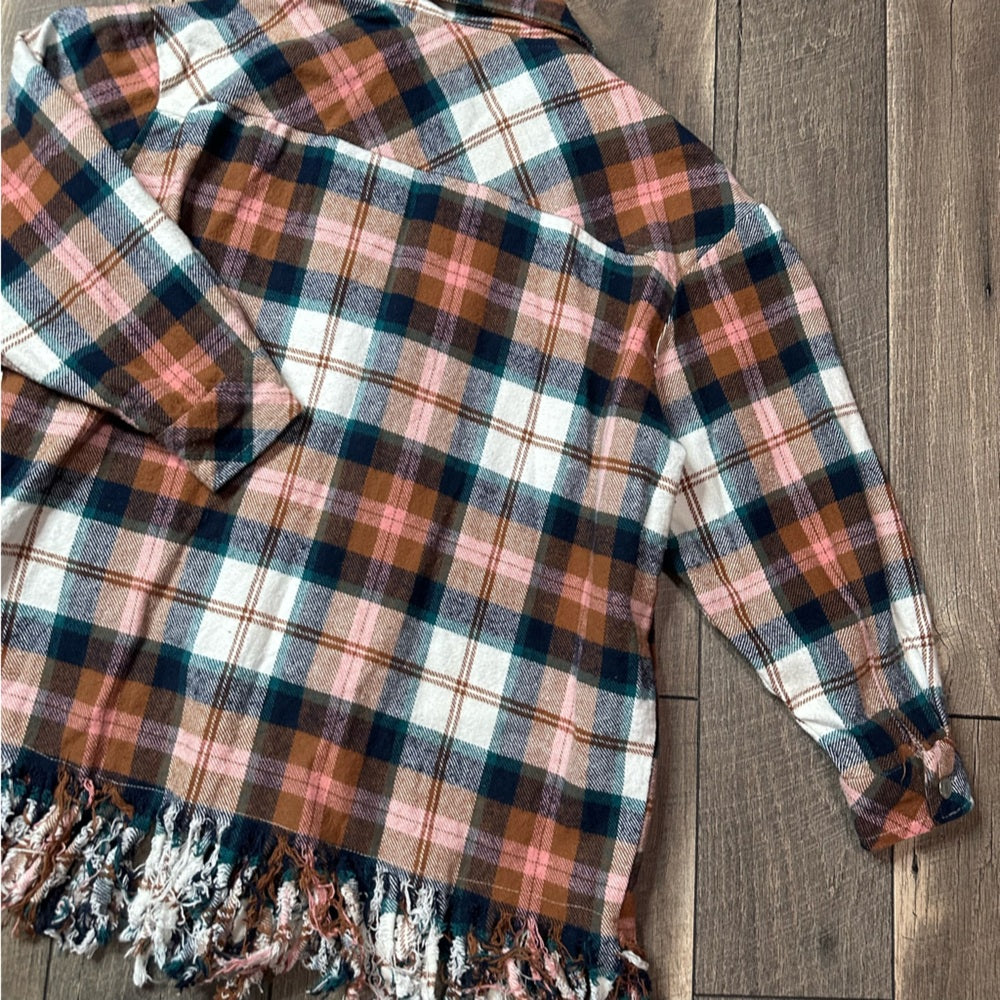 Thrill Jeans Plaid Flannel Button Down Shacket