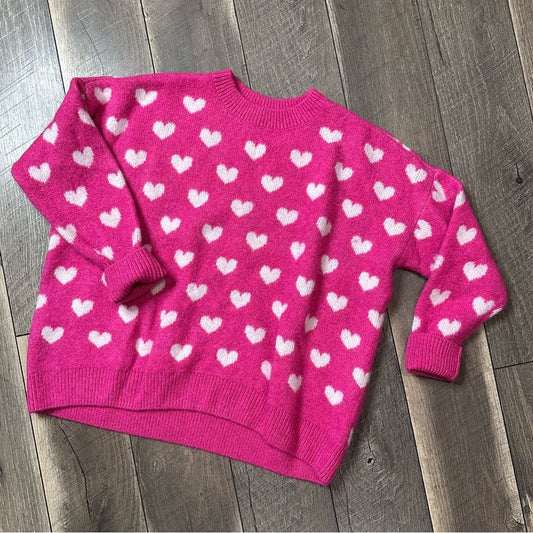 Vince Camuto Heart Crewneck Sweater