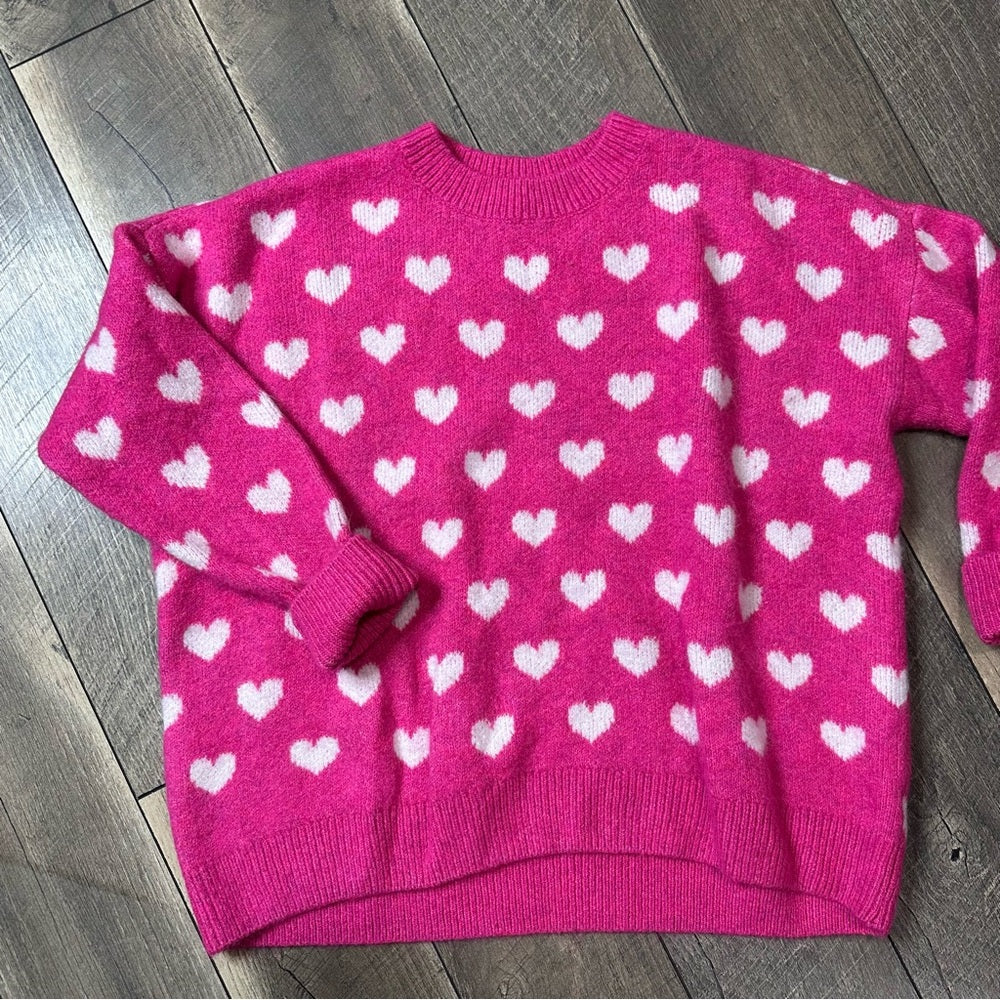 Vince Camuto Heart Crewneck Sweater