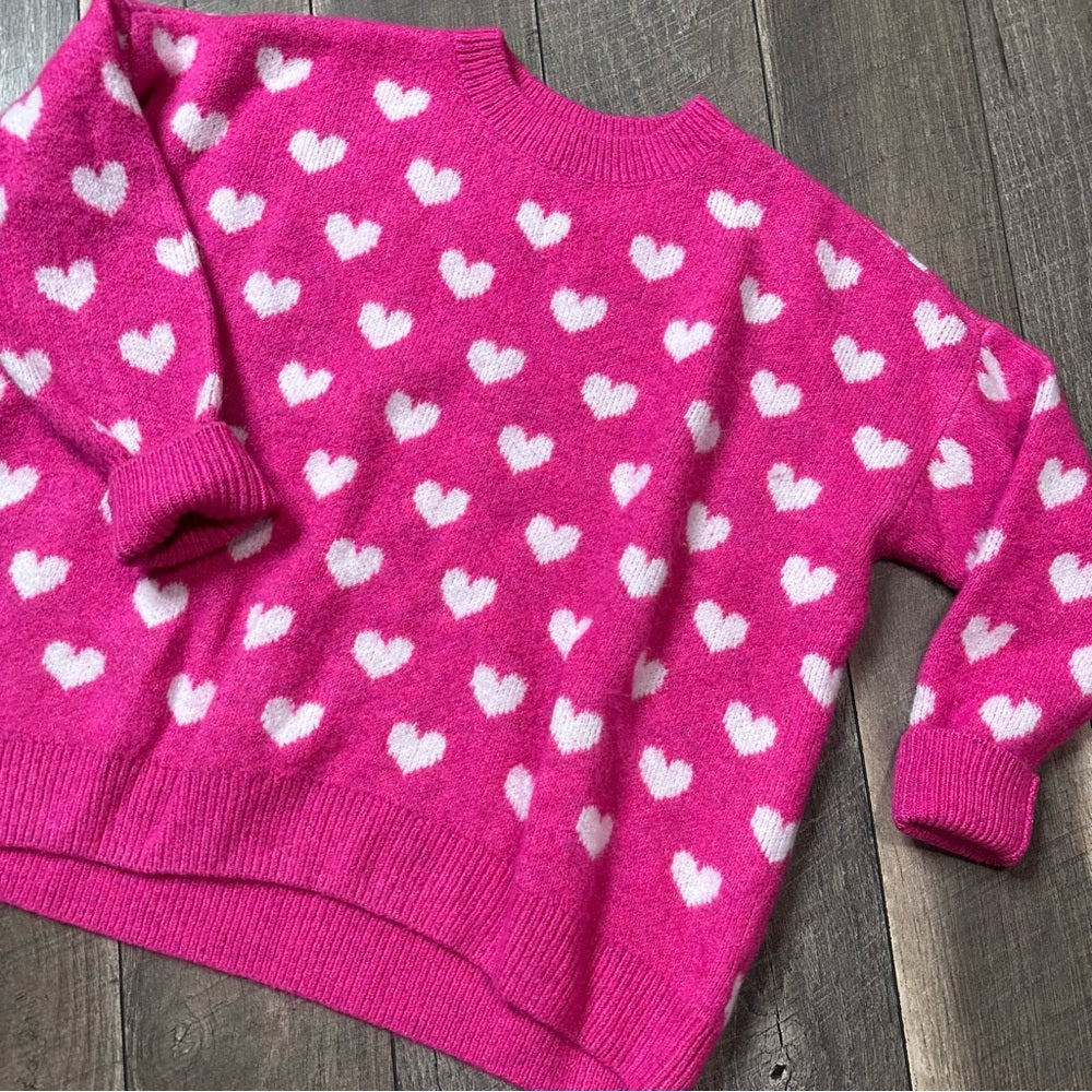 Vince Camuto Heart Crewneck Sweater