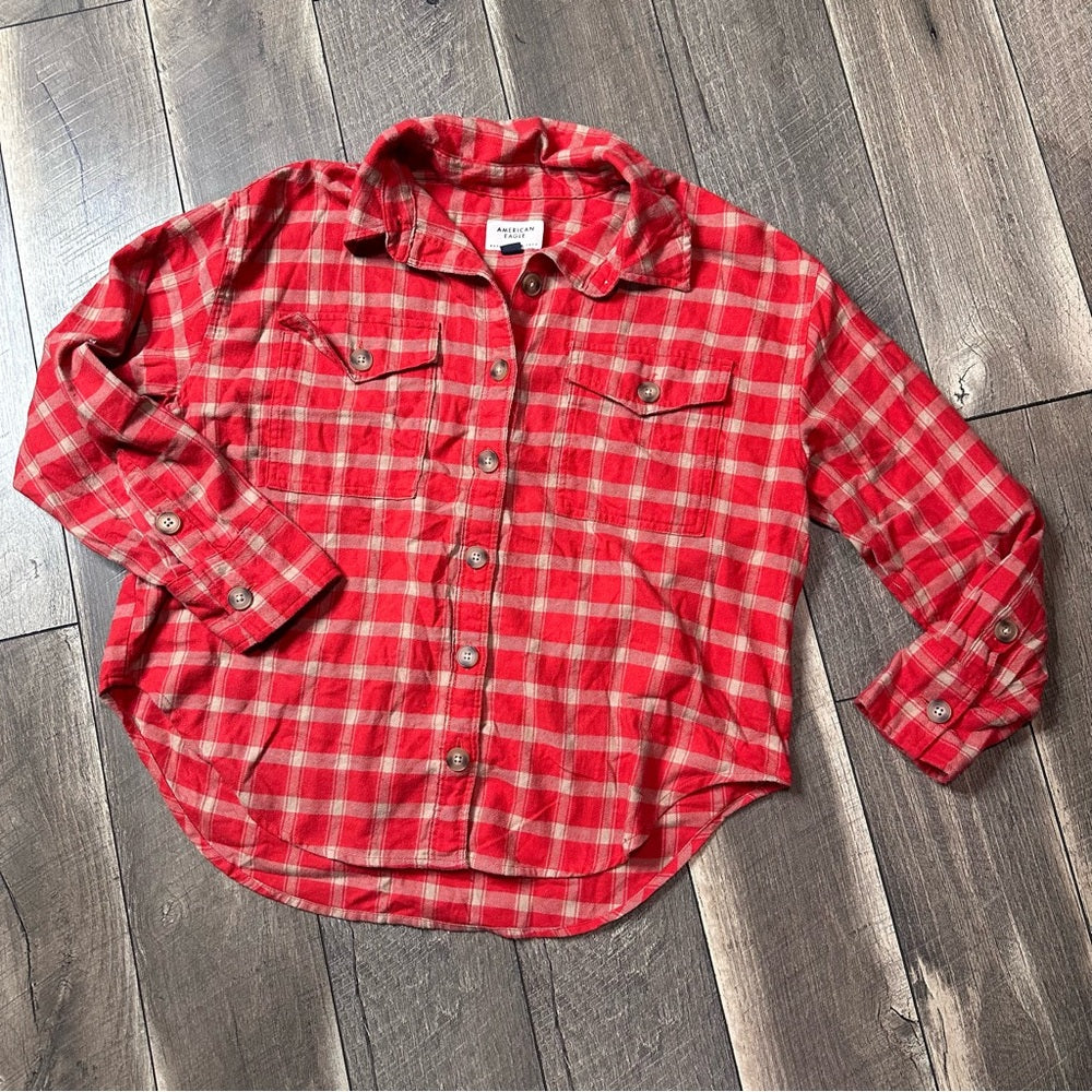 American Eagle Plaid Oversized Button Down