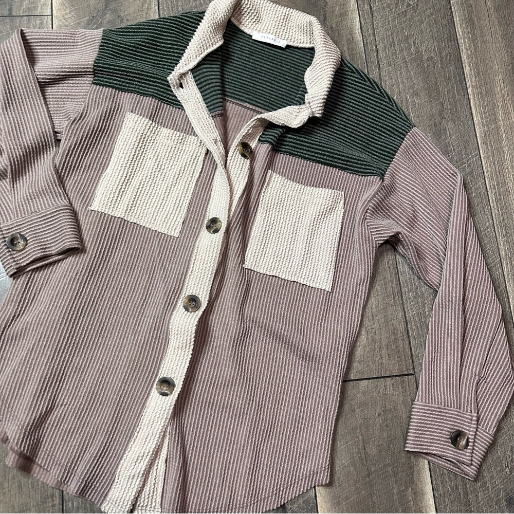 Reborn J Colorblock Button Down