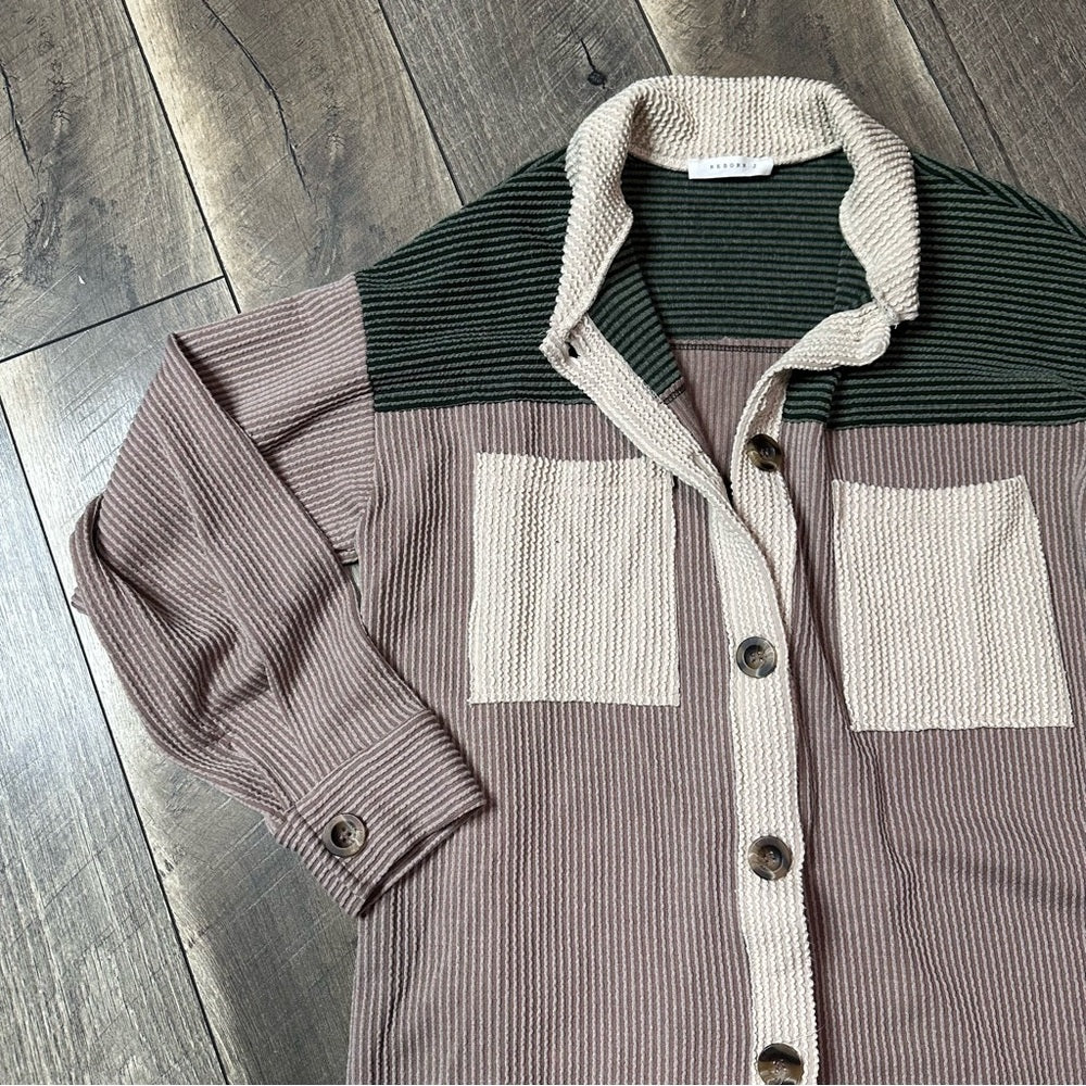 Reborn J Colorblock Button Down