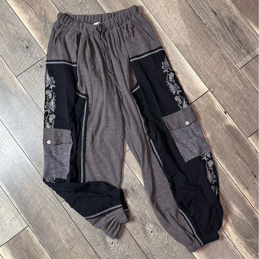 Everyday Chic Patchwork Barrel Sweatpants