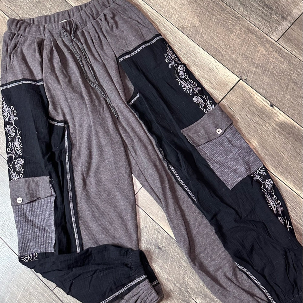 Everyday Chic Patchwork Barrel Sweatpants