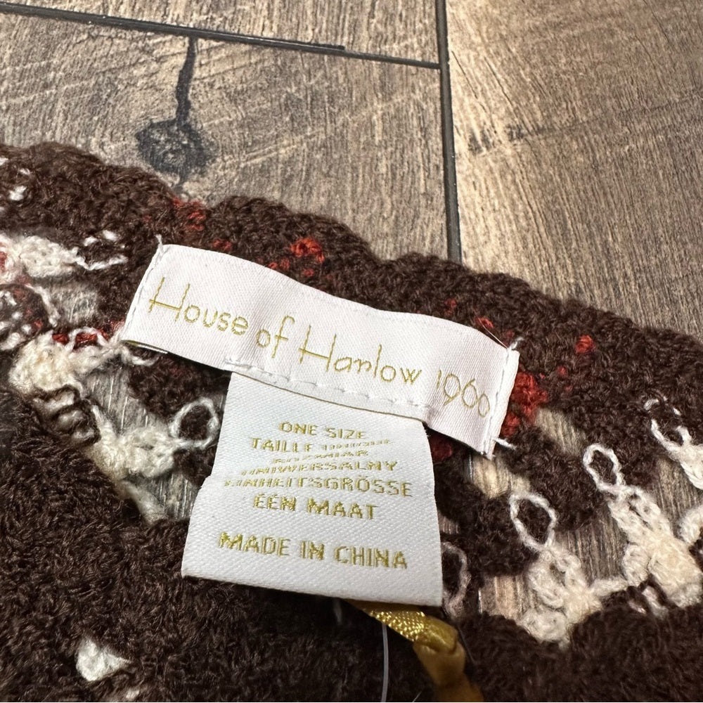 House Of Harlow One Size Crochet Fringe Sweater