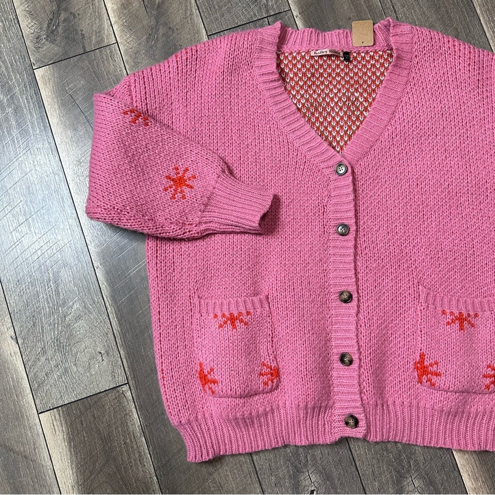 Bailey Rose Oversized Chunky Button Down Sweater