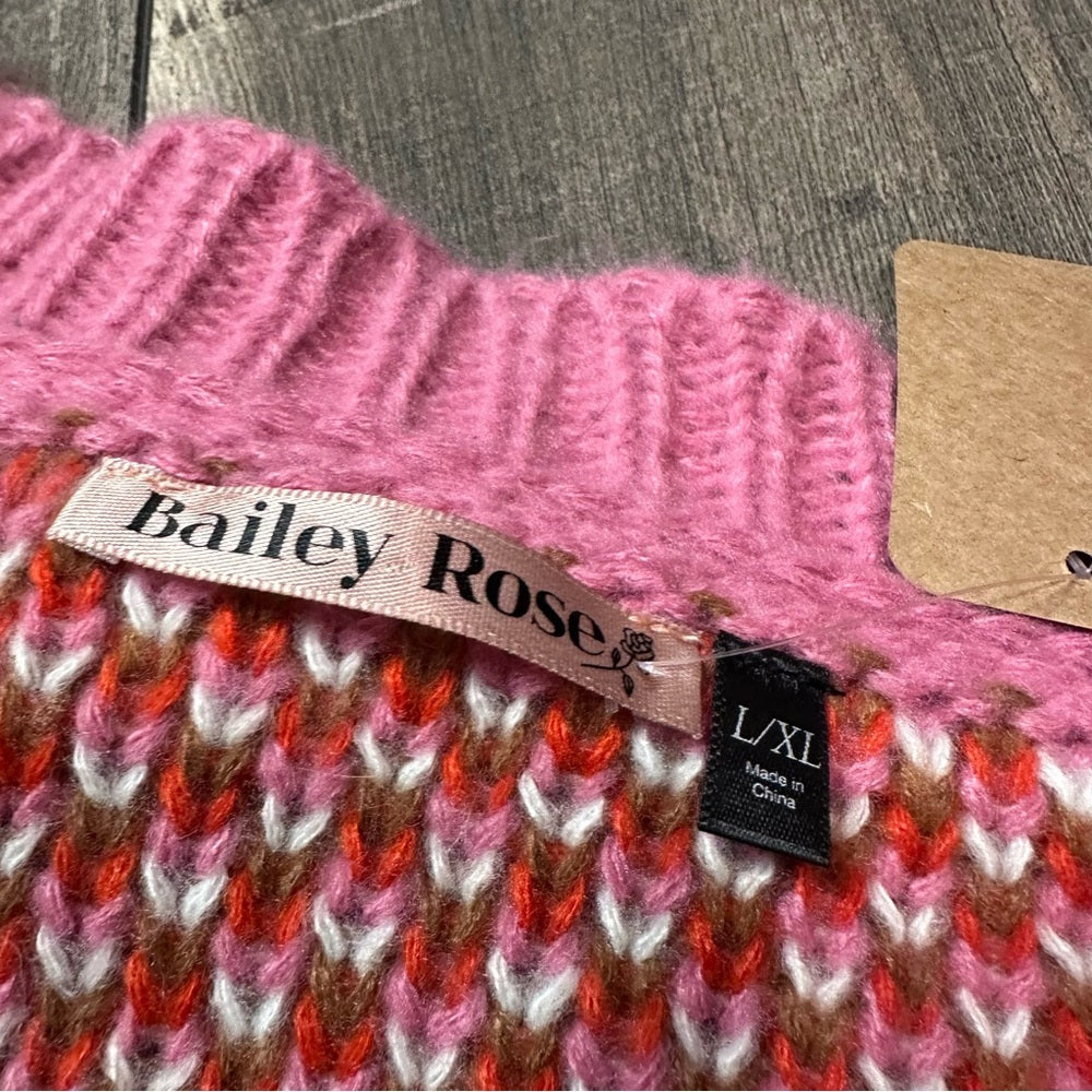 Bailey Rose Oversized Chunky Button Down Sweater