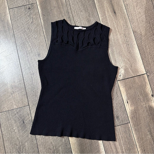 Red by BKE Black Ribbed Short Sleeve Top